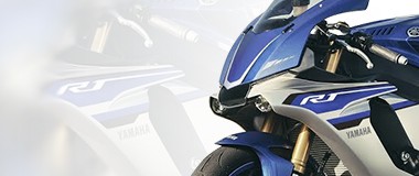 Closeup of Yamaha YZF-R1M motorcycle