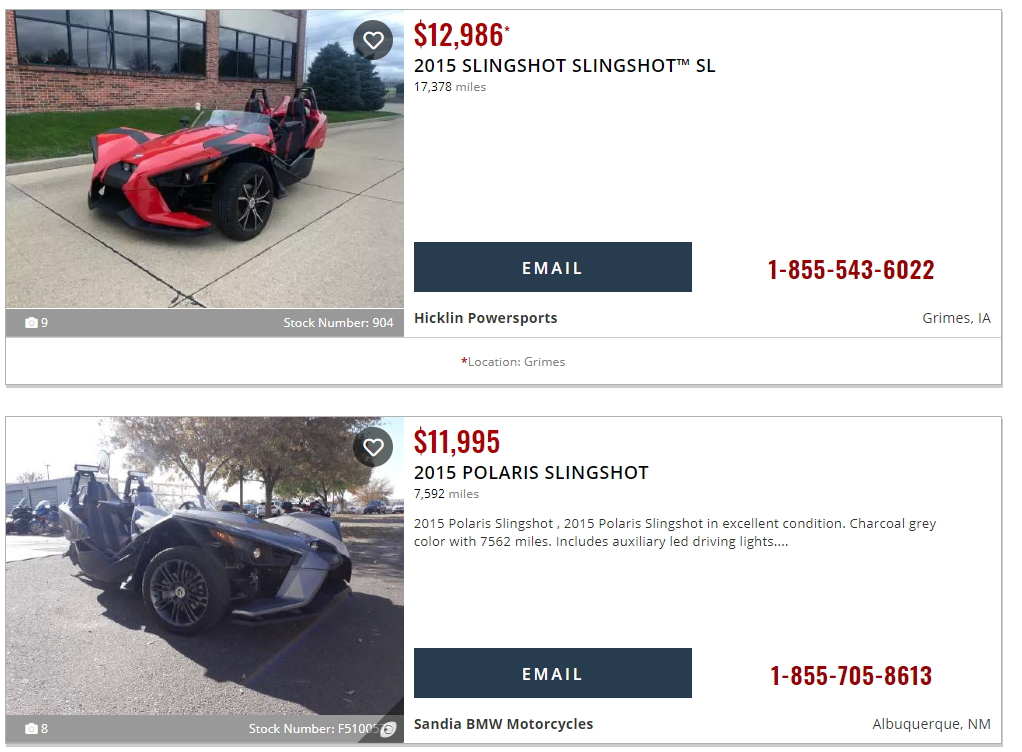 Kbb deals polaris slingshot